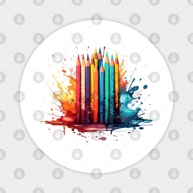 Pencil Watercolor Magnet by Happy Shirt